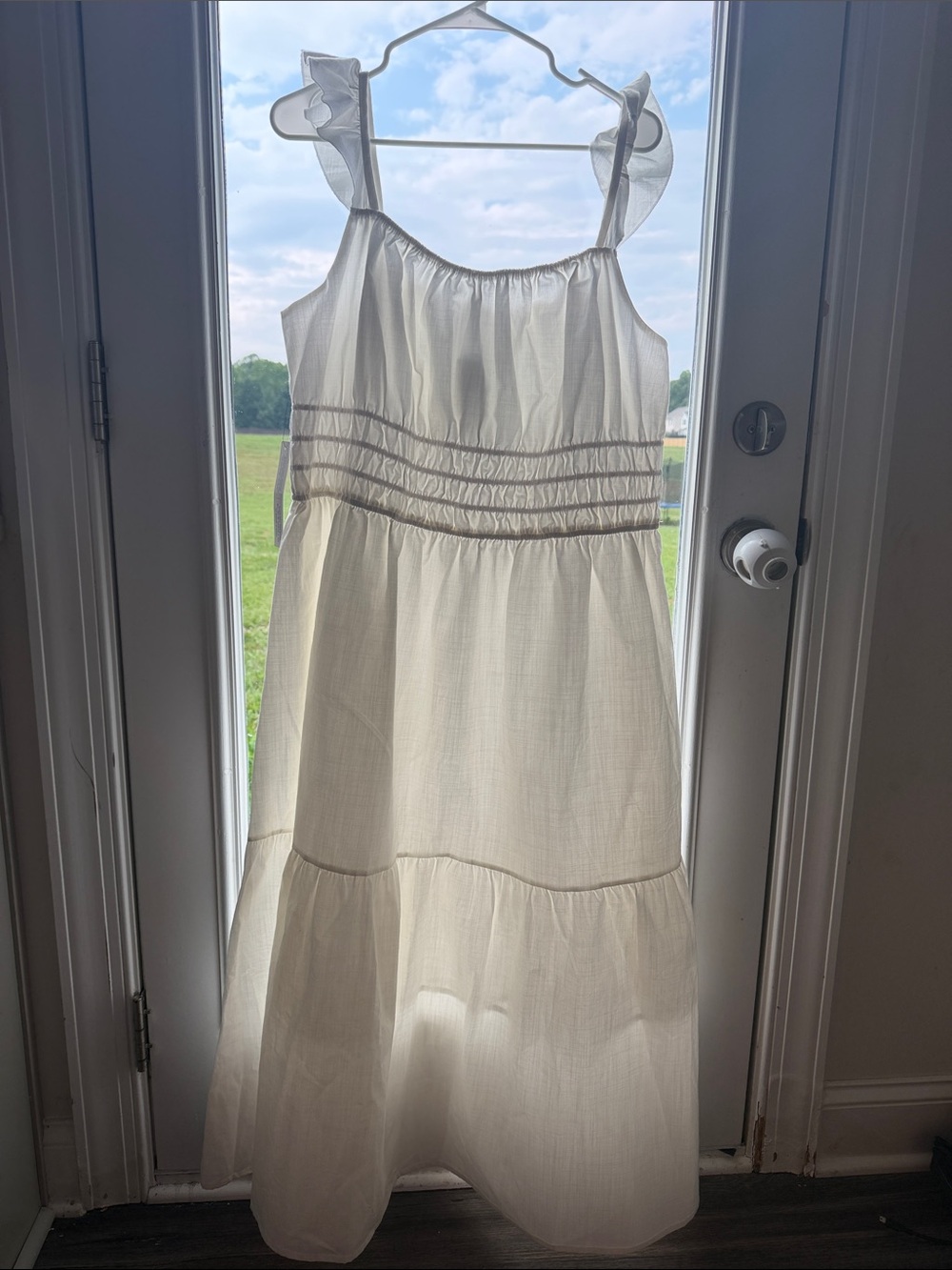 NWT Anthropologie White Ruffle Strap Midi Sundress 2X